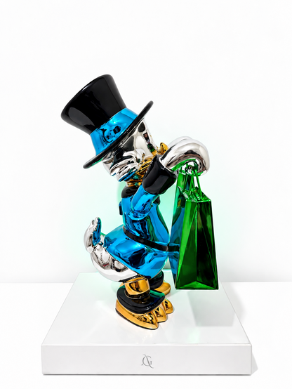 Escultura Pop Art Tio Patinhas Gastador Edição Rolex Bolsa Preta