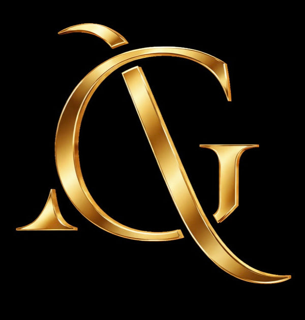 Gold logo with a stylized 'CG' on a black background