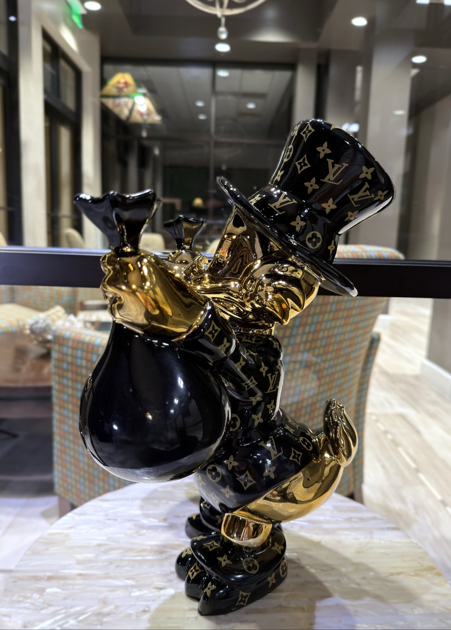 Mr Scrooge McDuck Black LV Money Bags Edition Pop Art