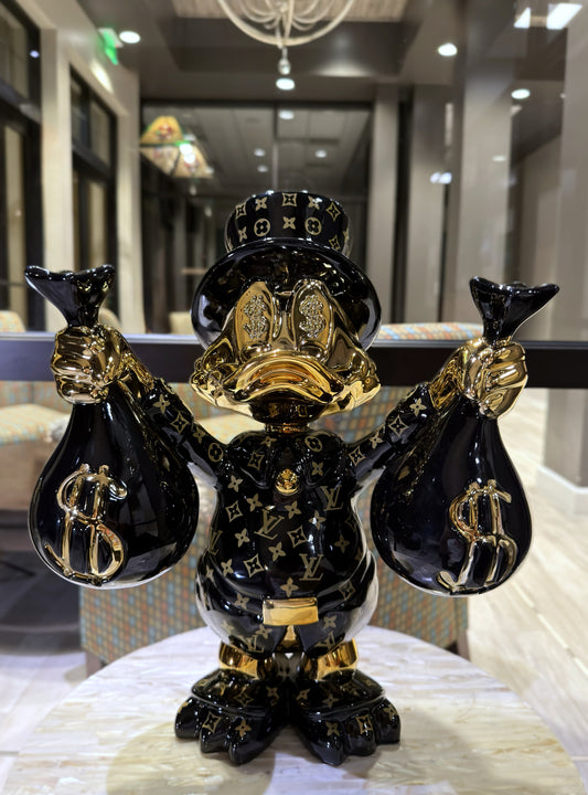 Mr Scrooge McDuck Black LV Money Bags Edition Pop Art