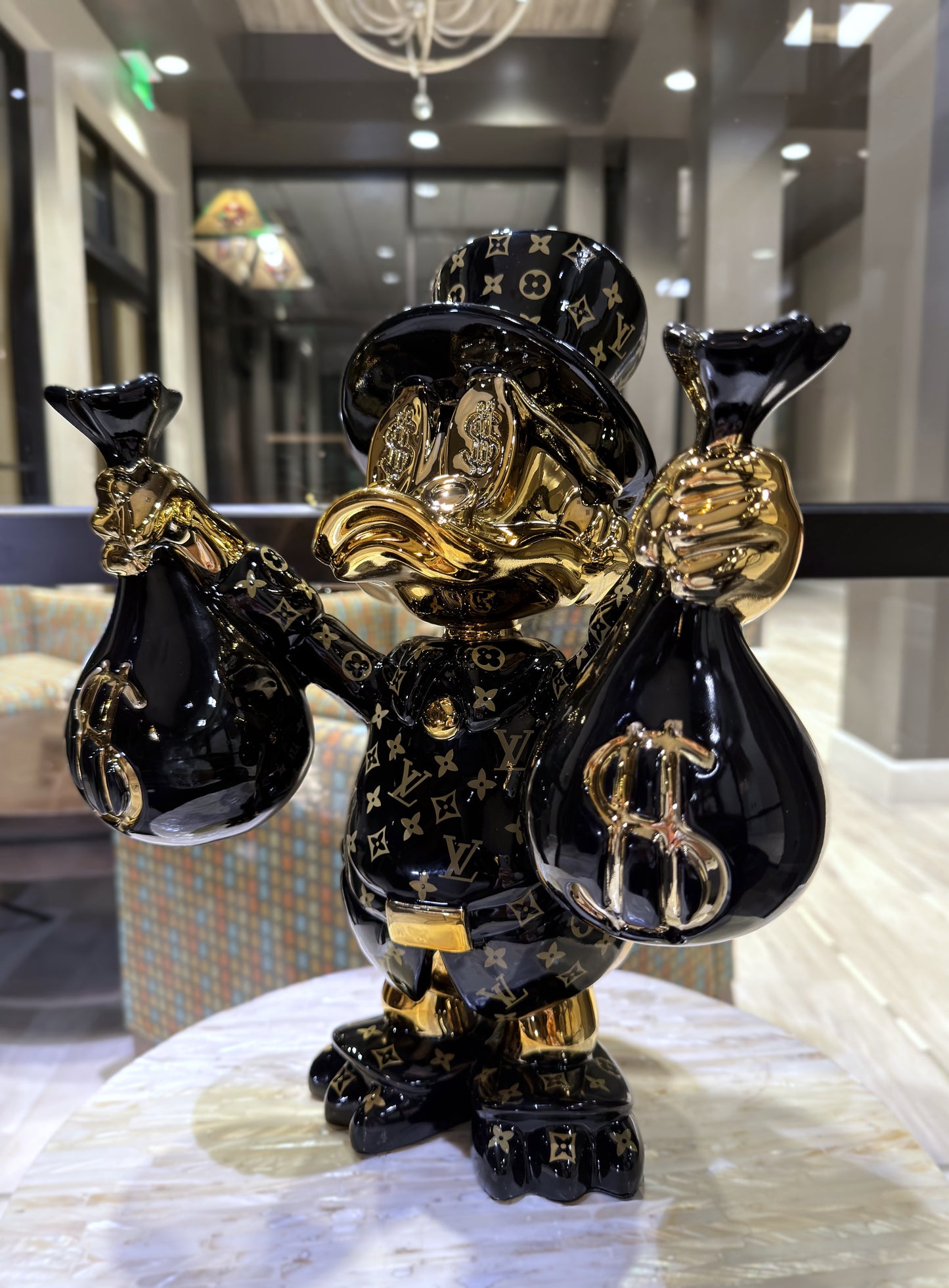 Mr Scrooge McDuck Black LV Money Bags Edition Pop Art