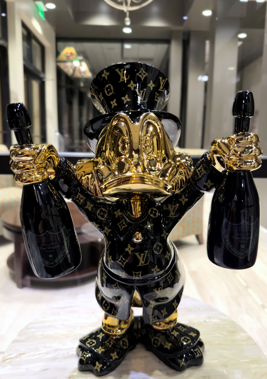 Scrooge McDuck LV Gold Dom Bottles Pop Art Sculpture