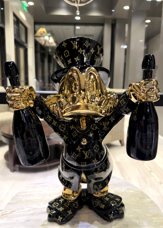 Scrooge McDuck Lv Gold Dom Bottles Pop Art Sculpture