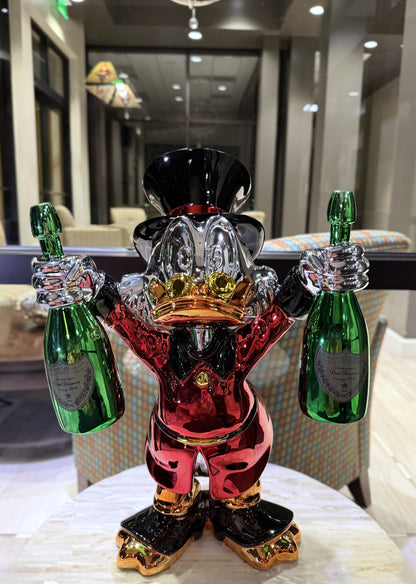 Scrooge McDuck Red Dom Pérignon celebration edition luxury pop art sculpture